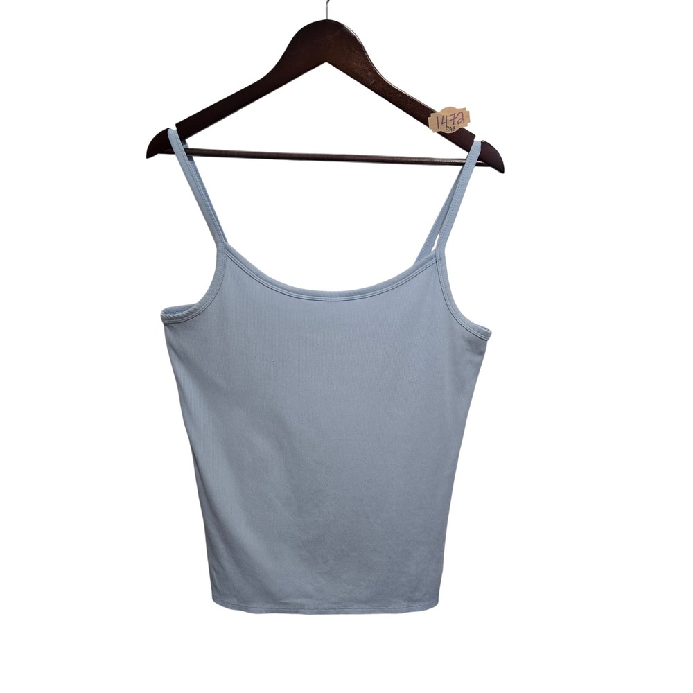No Boundaries Light Blue Ribbed Cami Tank Top XXL 2XG 19 Spaghetti Strap